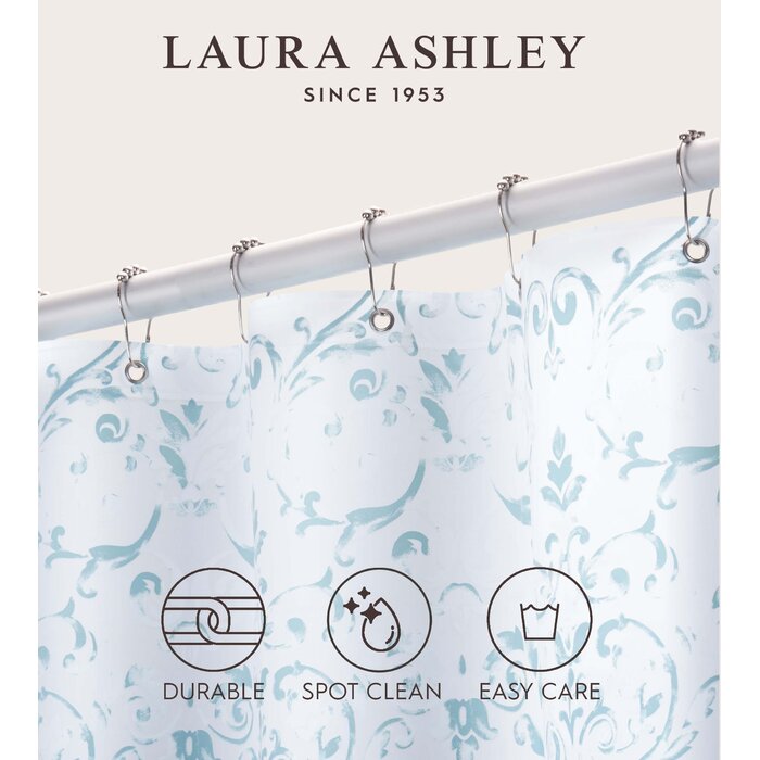 Laura Ashley Peva Damask Shower Curtain Wayfair